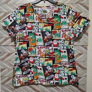 Rudolph Scrub Top - L